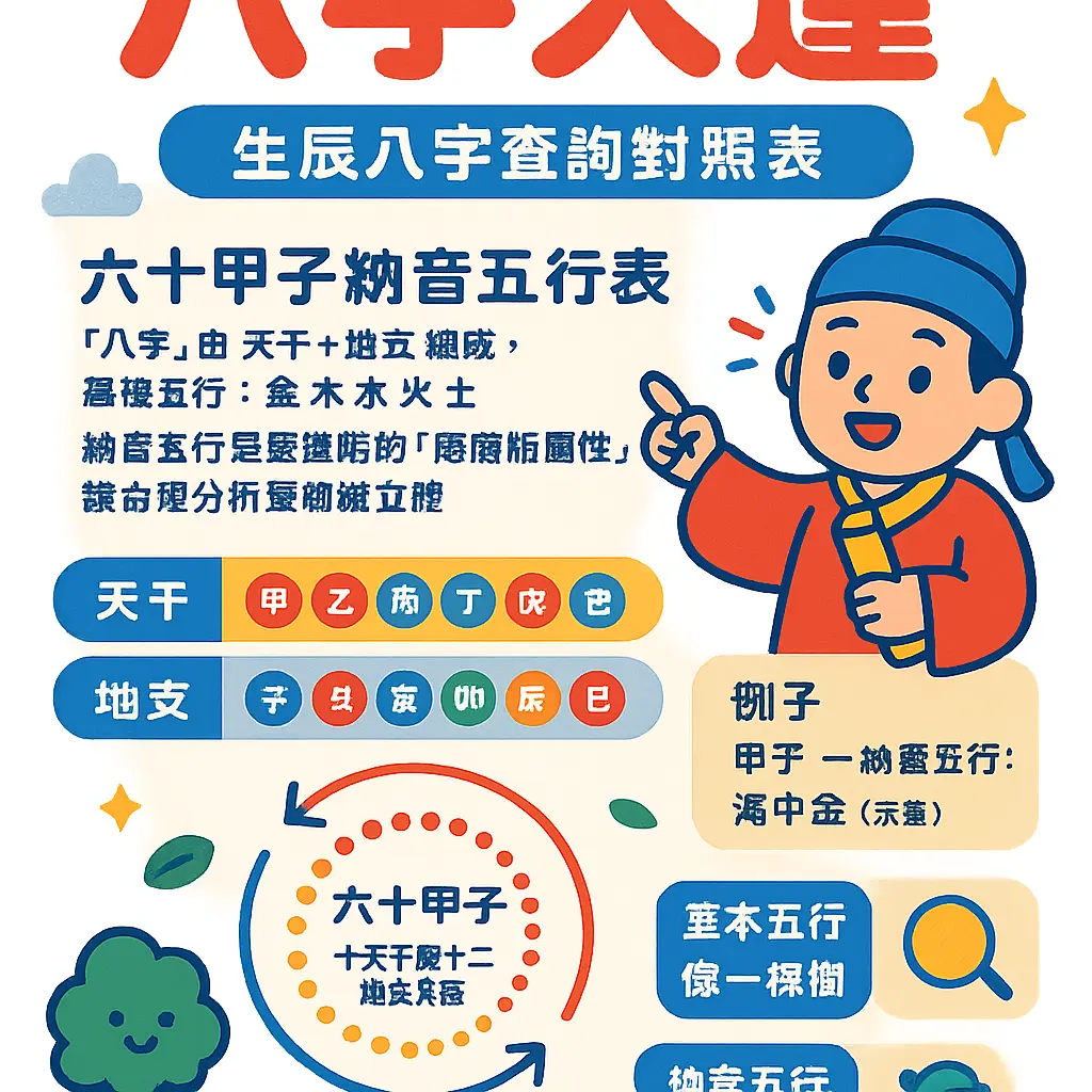 生辰八字查詢對照表 - 八字大運