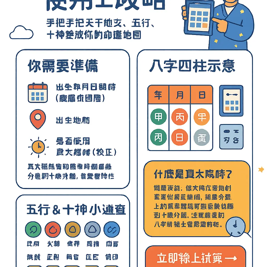 生辰八字计算器 - 八字排盤