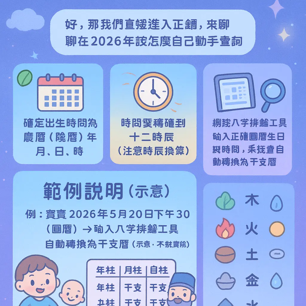 生辰八字查詢對照表 - 五行