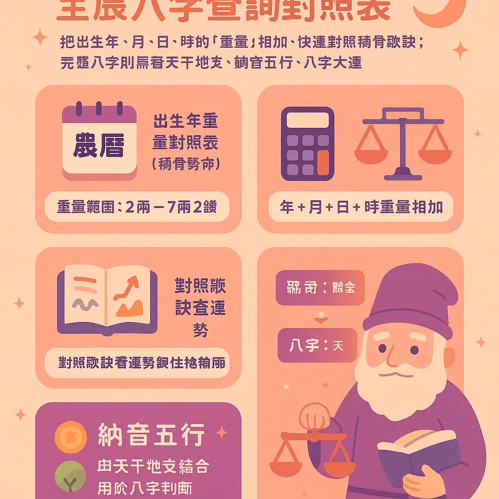 生辰八字查詢對照表 - 納音五行