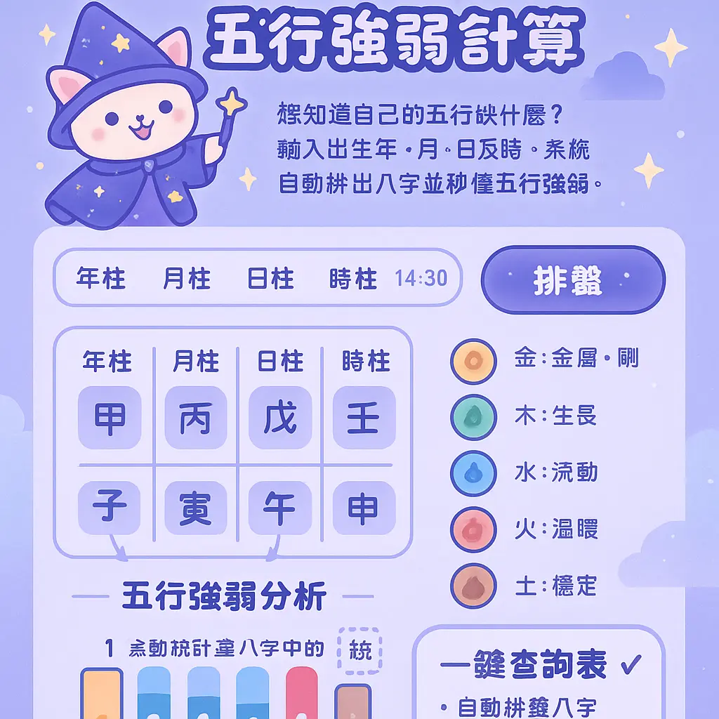 生辰八字计算器 - 紫微鬥數